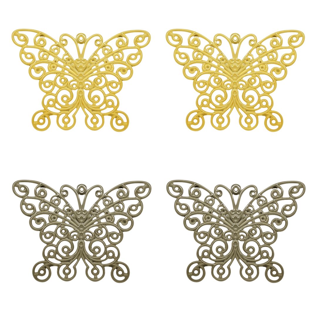 Butterfly Metal Art | Size : 54mm | Qty : 10pcs | F-6-17 | MA11