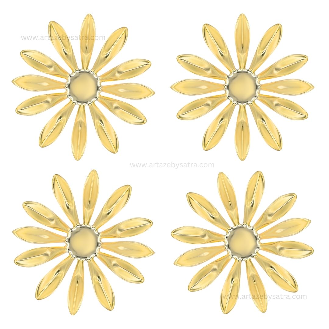 Metal Art Flower | Size : 57mm | 10pcs
