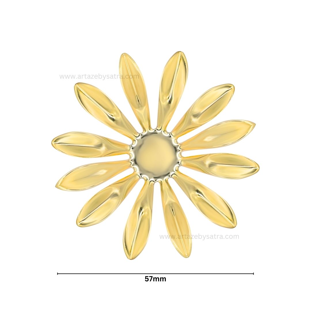 Metal Art Flower | Size : 57mm | 10pcs