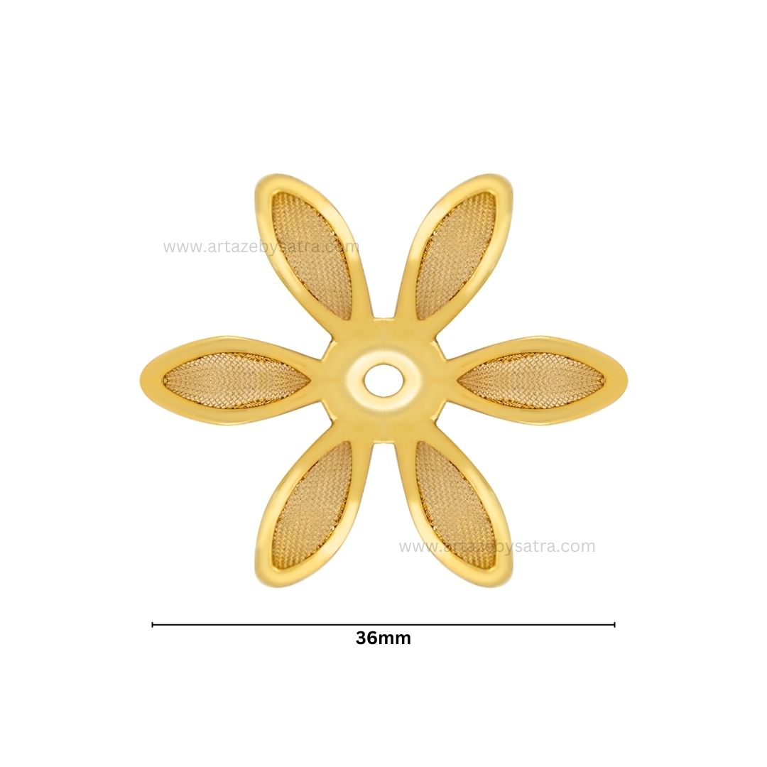 1 Hole Metal Art Flower | Size : 36mm | Qty : 50pcs | MA206