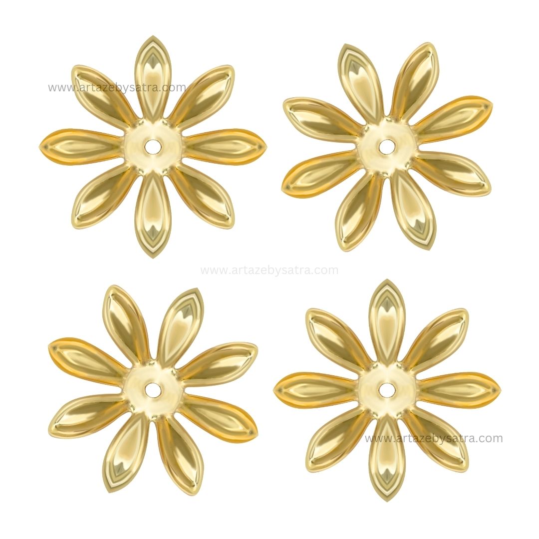 1 Hole Metal Art Flower  | Size : 23mm | 250pcs | MA207