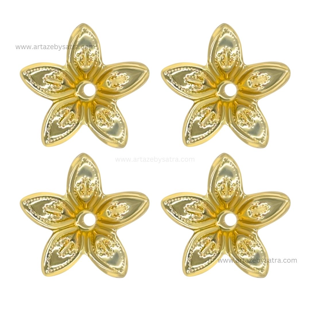 1 Hole Metal Art Flower  | Size : 22mm | 100pcs | MA208