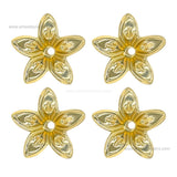 1 Hole Metal Art Flower  | Size : 22mm | 100pcs | MA208