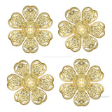 1 Hole Metal Art Flower  | Size : 25mm | 100pcs | MA209