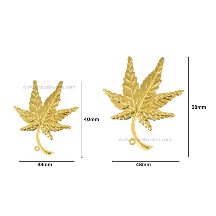 1 Naka Leaf Metal Art Base | Size : 40mm,58mm | Qty : 20pcs | MA286