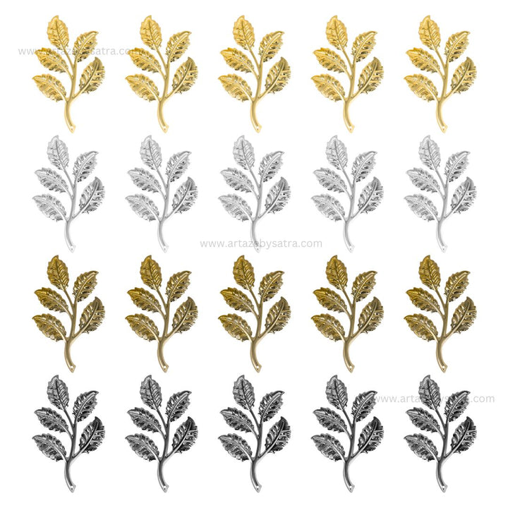 1 Naka Leaf Metal Art Base | Size : 77mm | Qty : 10pcs | F-4-18 | MA287