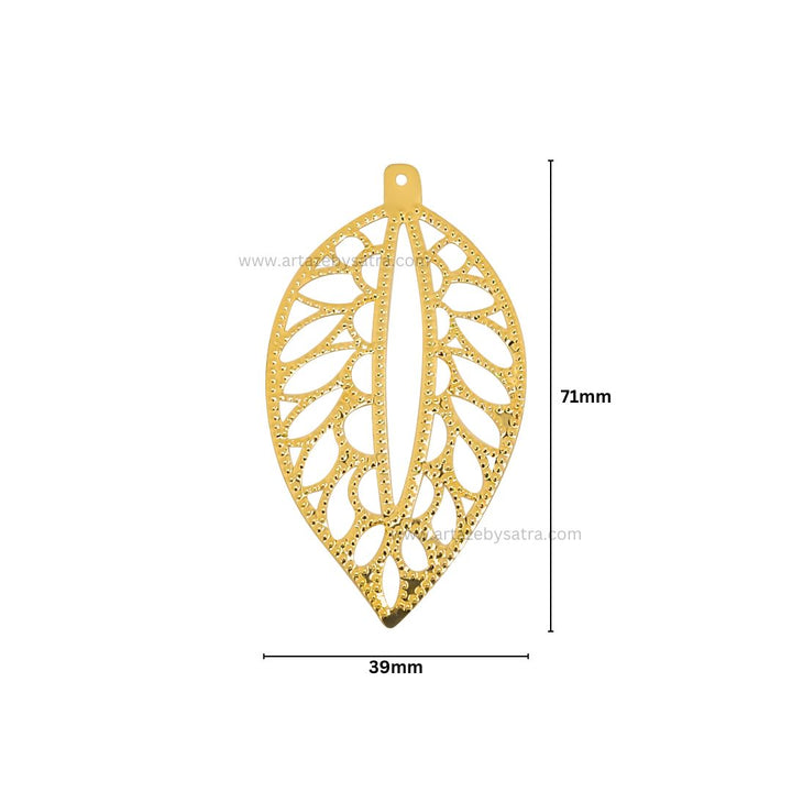 1 Naka Leaf Metal Art Base | Size : 71mm | Qty : 20pcs | MA289