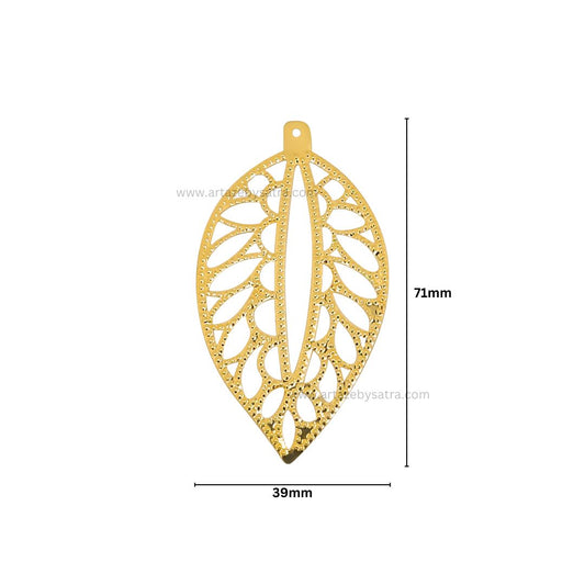 1 Naka Leaf Metal Art Base | Size : 71mm | Qty : 20pcs | MA289