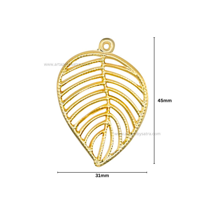 1 Naka Leaf Metal Art Base | Size : 45mm | Qty : 20pcs | MA293