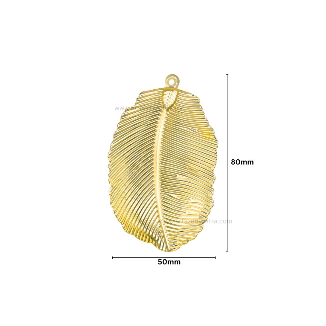 1 Loop Metal art leaf | Size : 80mm | Qty : 100g | MA314