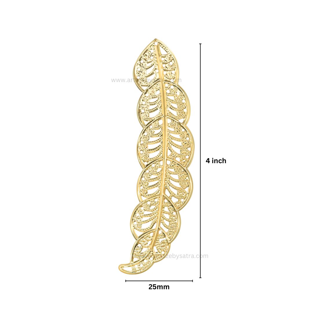 1 Loop Metal art leaf | Size : 4inch | Qty : 10pcs | MA316
