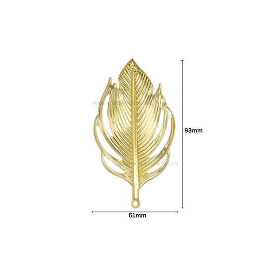1 Loop Metal art leaf | Size : 93mm | Qty : 10pcs | F-5-14 | MA319