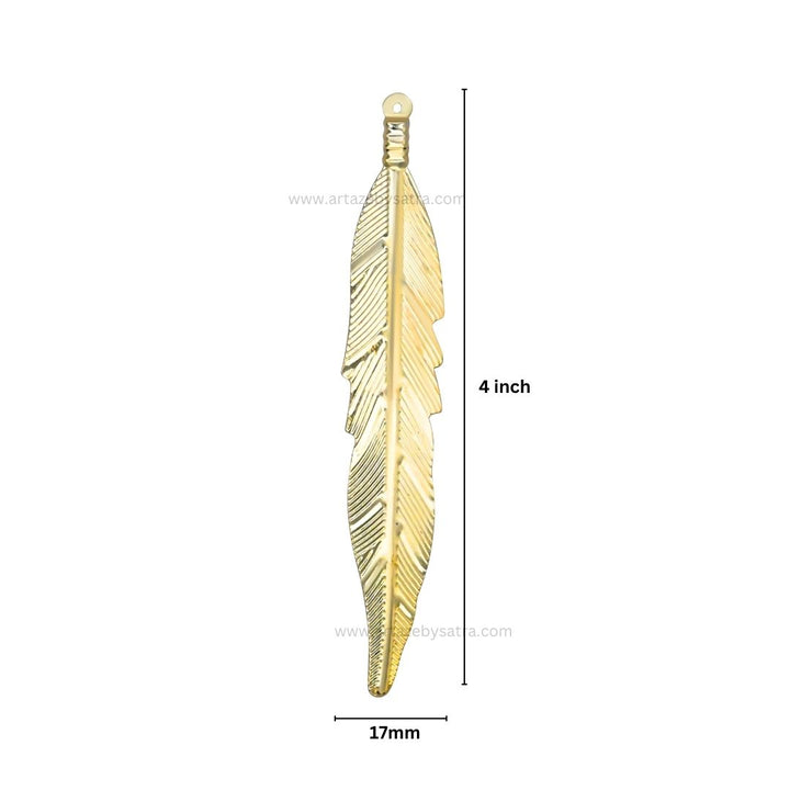 1 Loop Metal Art Leaf | Size : 4inch | Qty : 10pcs | MA325