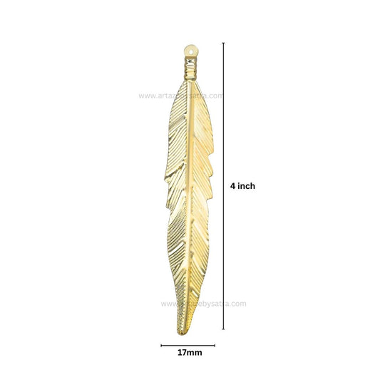 1 Loop Metal Art Leaf | Size : 4inch | Qty : 10pcs | MA325