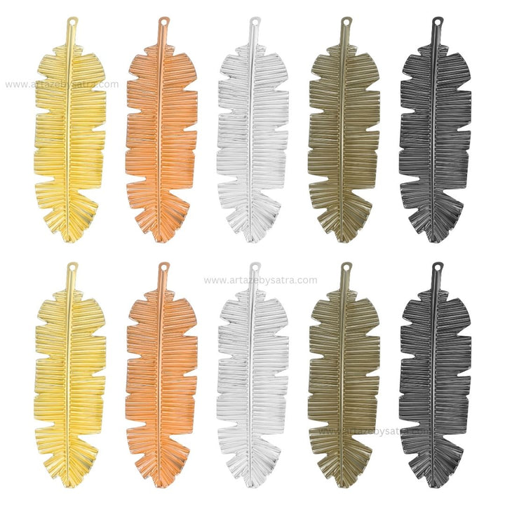 1 Loop Metal Art Leaf | Size : 99mm | Qty : 10pcs | MA326