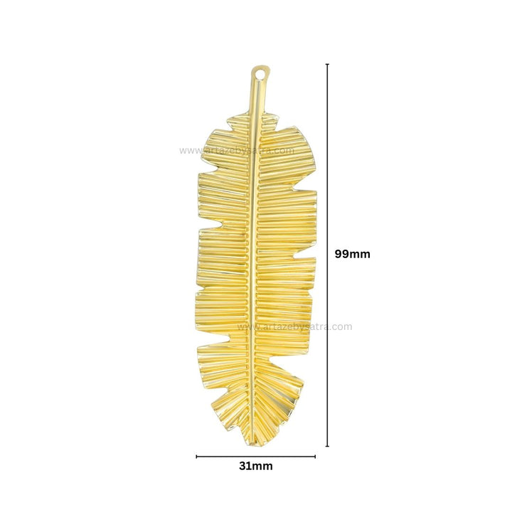 1 Loop Metal Art Leaf | Size : 99mm | Qty : 10pcs | MA326