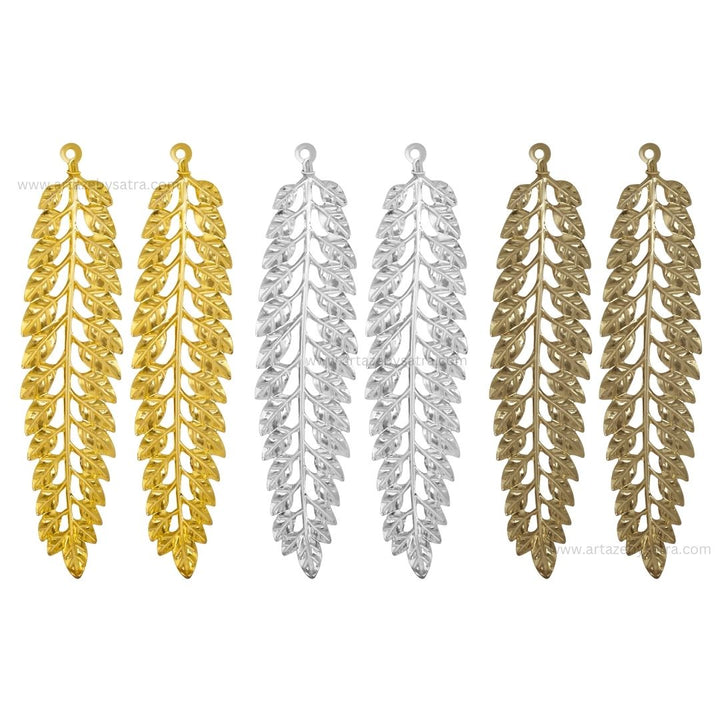 1 Loop Metal Art Leaf | Size : 53mm | Qty : 10pcs | MA328