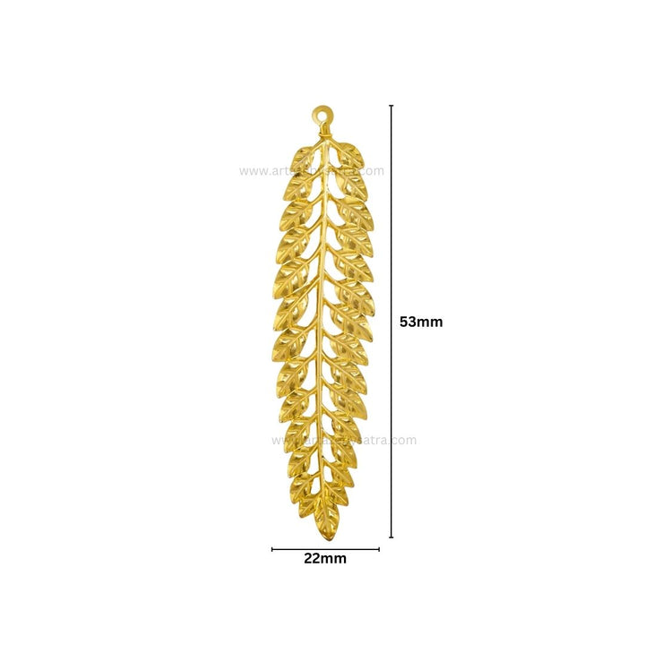 1 Loop Metal Art Leaf | Size : 53mm | Qty : 10pcs | MA328