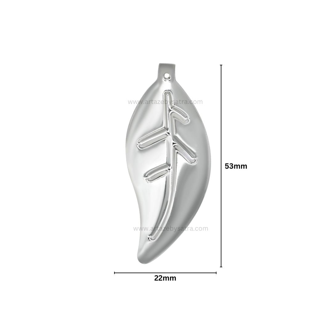 1 Loop Metal Art Leaf | Size : 53mm | Qty : 20pcs | F-1-19 | MA330