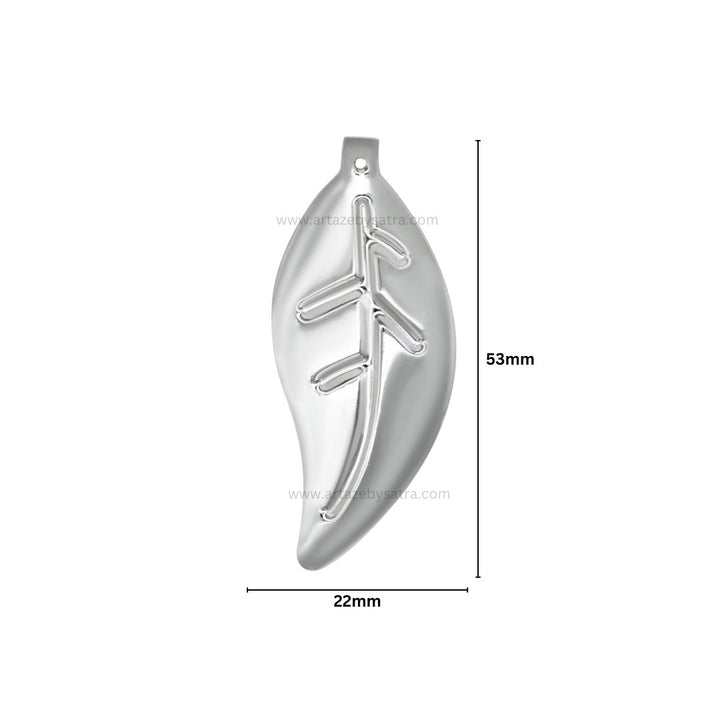 1 Loop Metal Art Leaf | Size : 53mm | Qty : 20pcs | F-1-19 | MA330
