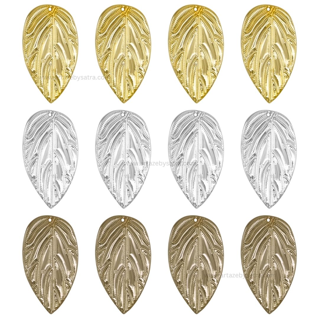 1 Loop Metal Art Leaf | Size : 38mm | Qty : 20pcs | F-2-45 | MA332
