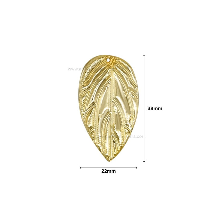 1 Loop Metal Art Leaf | Size : 38mm | Qty : 20pcs | F-2-45 | MA332