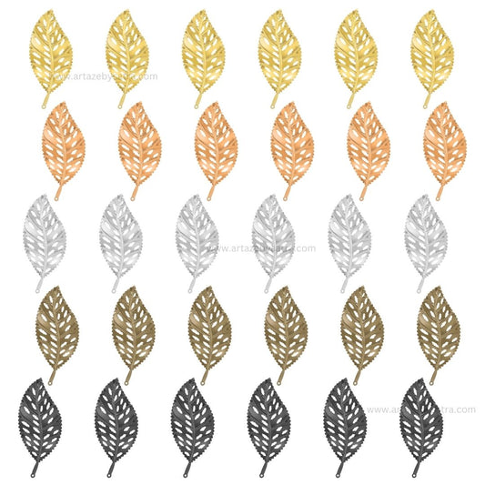 1 Loop Metal Art Leaf | Size : 86mm | Qty : 100g | MA334