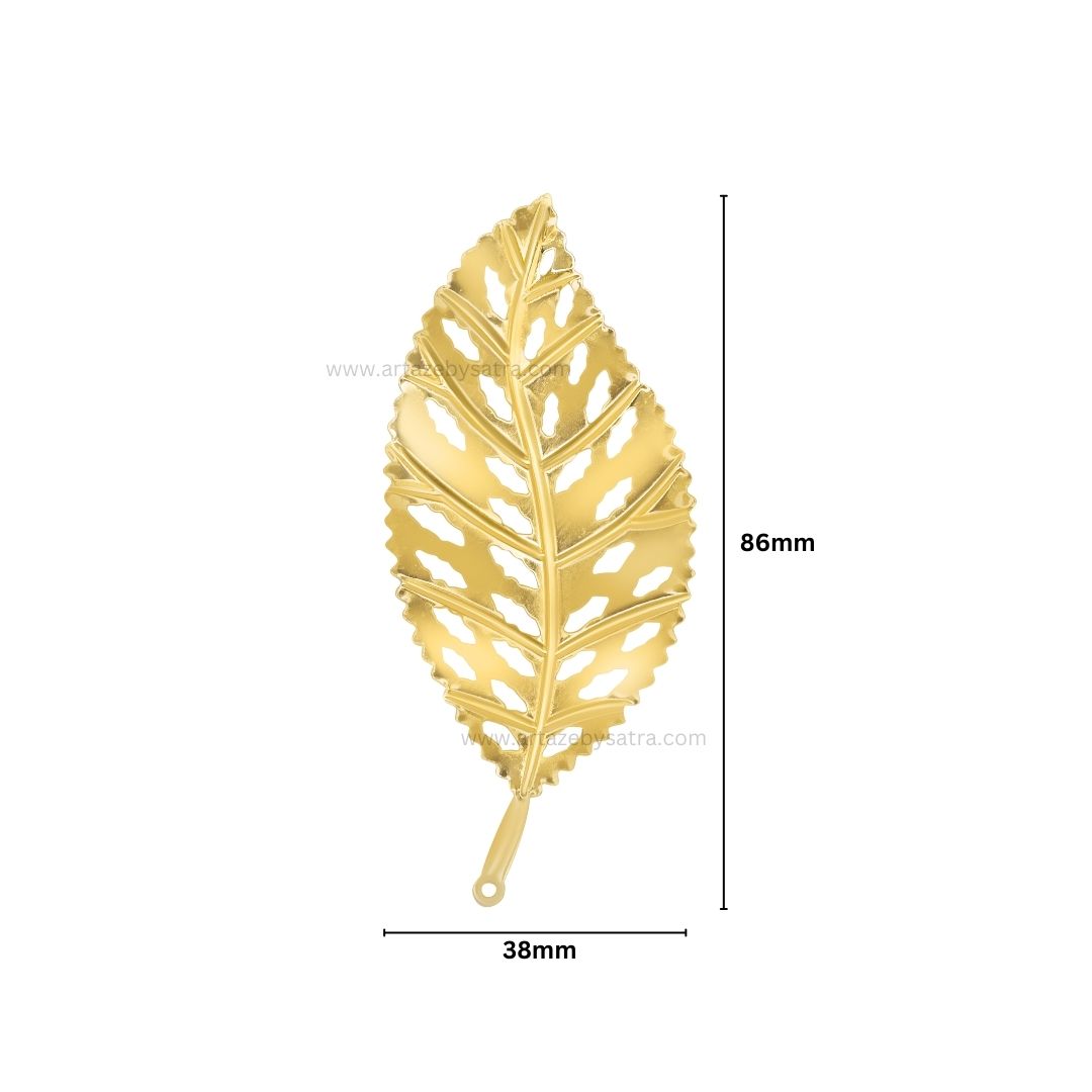 1 Loop Metal Art Leaf | Size : 86mm | Qty :100gm | MA334
