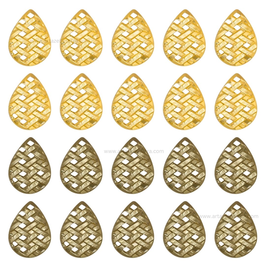 Metal Art Leaf | Size : 30mm | Qty : 50pcs