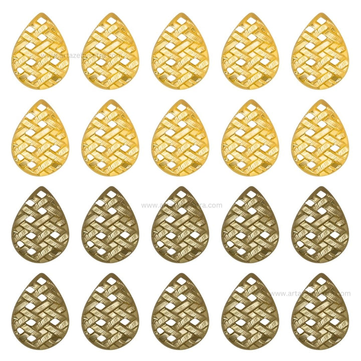 Metal Art Leaf | Size : 30mm | Qty : 50pcs