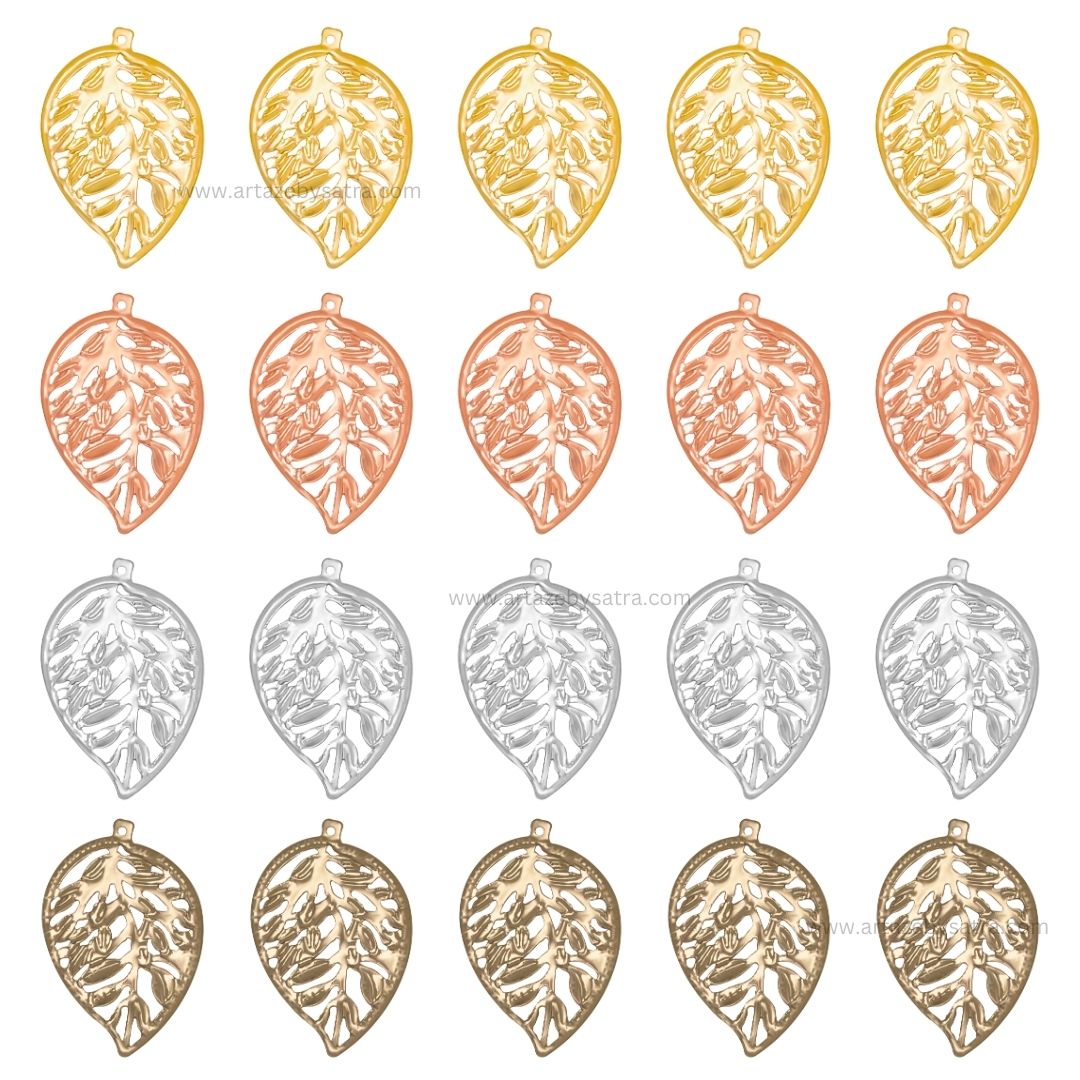 1 Loop Metal Art Leaf | Size : 30,60mm | MA340