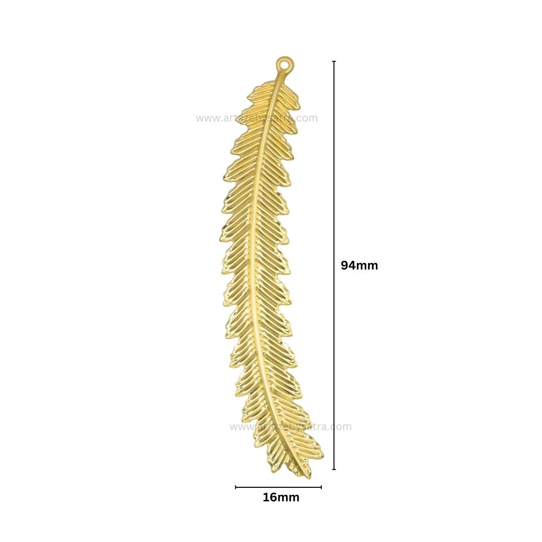 1 Loop Metal Art Leaf | Size : 94mm | Qty : 10pcs | F-4-17 | MA341