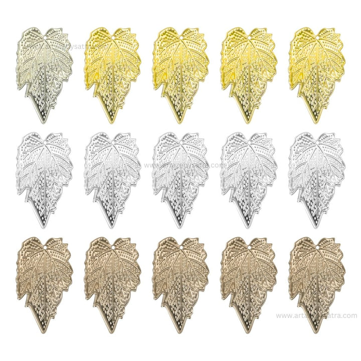 1 Loop Metal Art Leaf | Size : 51mm | Qty : 20pcs | F-4-27 | MA342