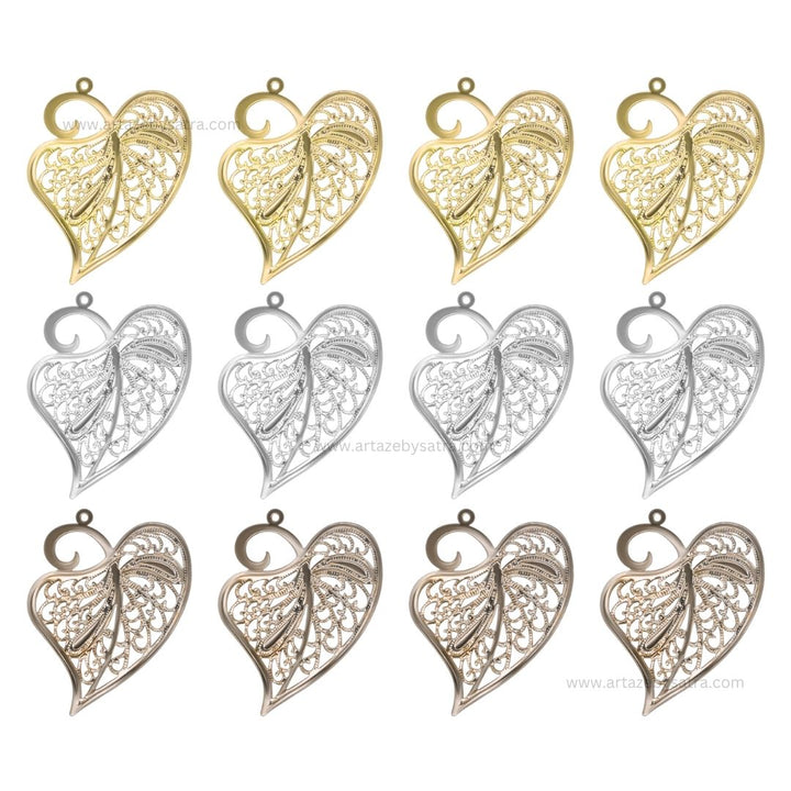 1 Loop Metal Art Leaf | Size : 40mm | Qty : 50pcs | F-4-11 | MA342