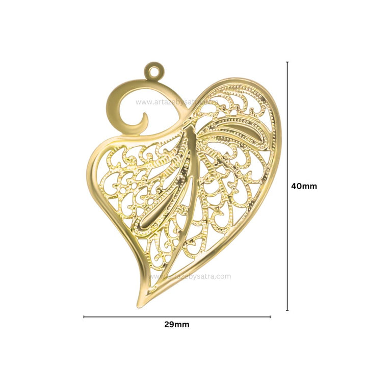 1 Loop Metal Art Leaf | Size : 40mm | Qty : 50pcs | F-4-11 | MA342