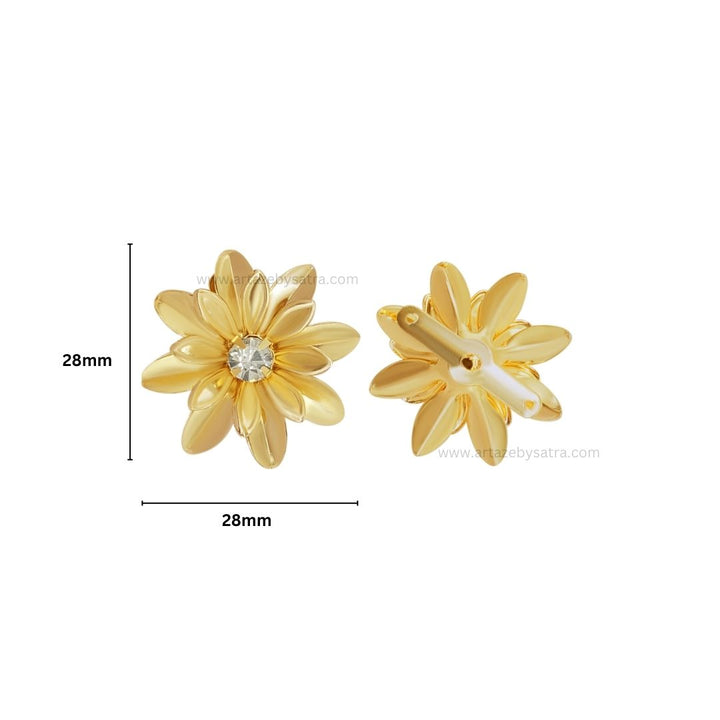 Stone Metal Flower | Size : 28mm | Qty : 20pcs | MA343