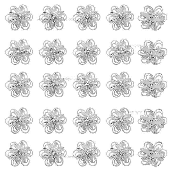 Stone Metal Flower | Size : 26mm | Qty : 15pcs | MA348
