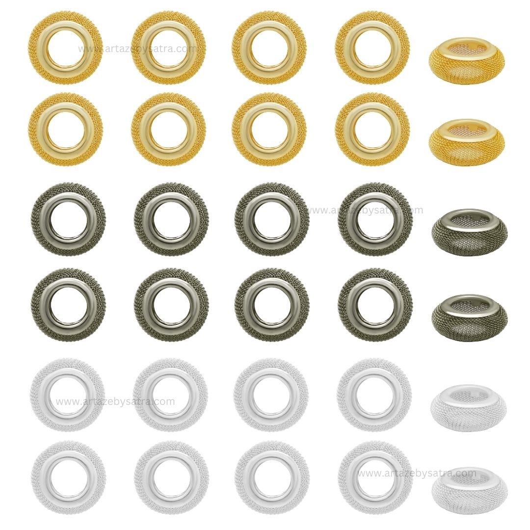 Golden Metal Oval Shape | Size : 12mm,14mm | Qty : 10pcs | MA353