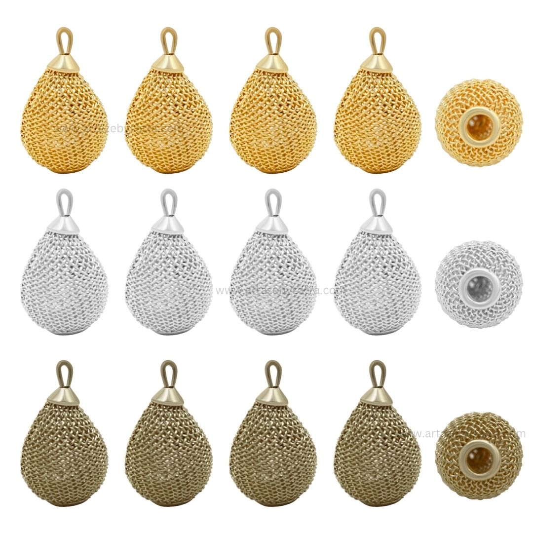1 Loop Metal Drop Shape | Size : 27mm | Qty : 20pcs | MA357