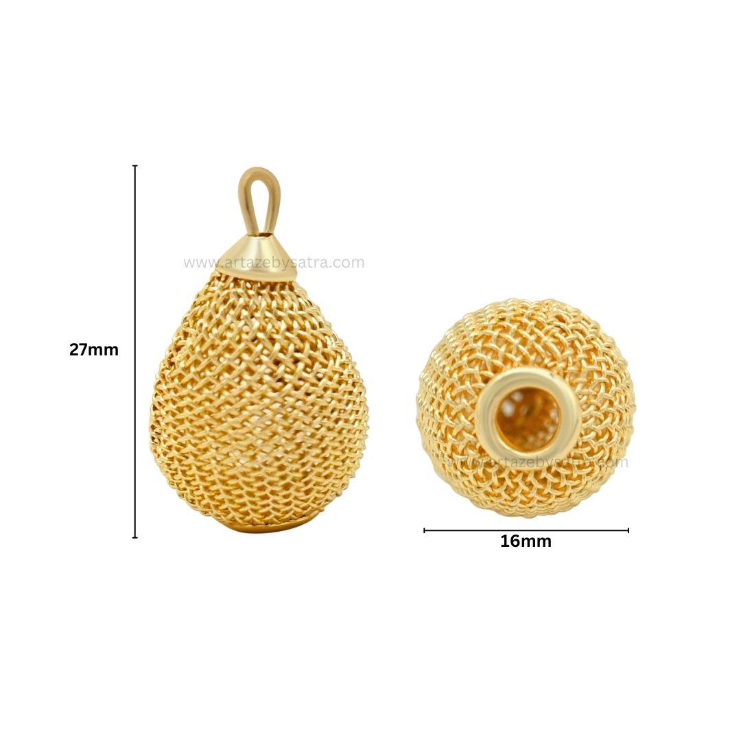 1 Loop Metal Drop Shape | Size : 27mm | Qty : 20pcs | MA356