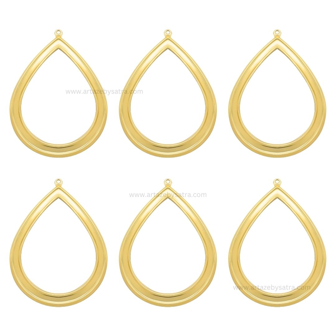 Drop Shape Metal Art Base | Size : 69mm | Qty : 100g | MA36