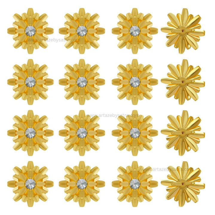 Stone Flower Metal Art | Size : 43mm | Qty : 10pcs | MA364