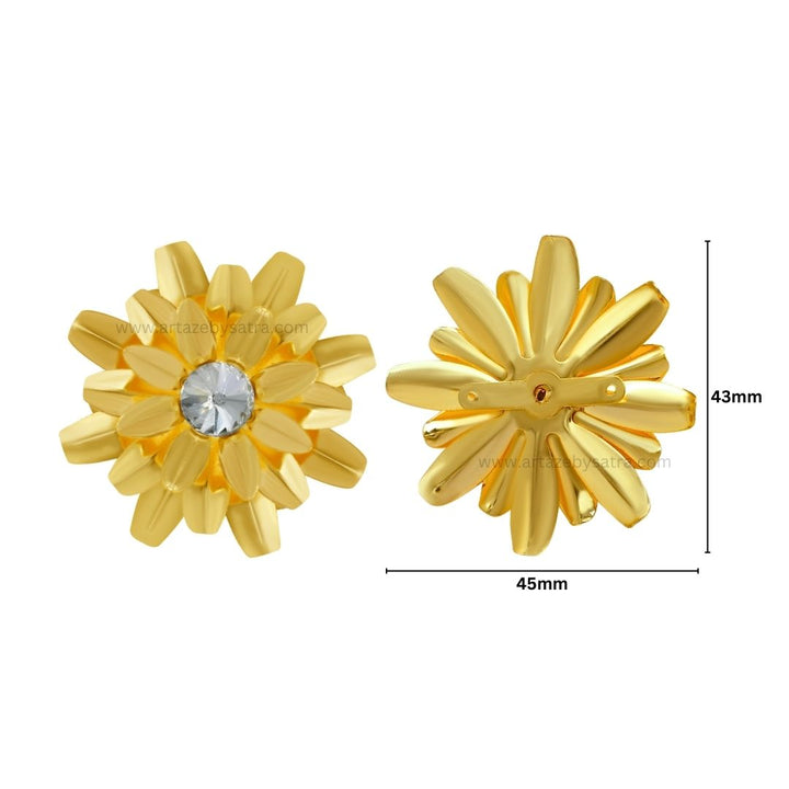 Stone Flower Metal Art | Size : 43mm | Qty : 10pcs | MA364