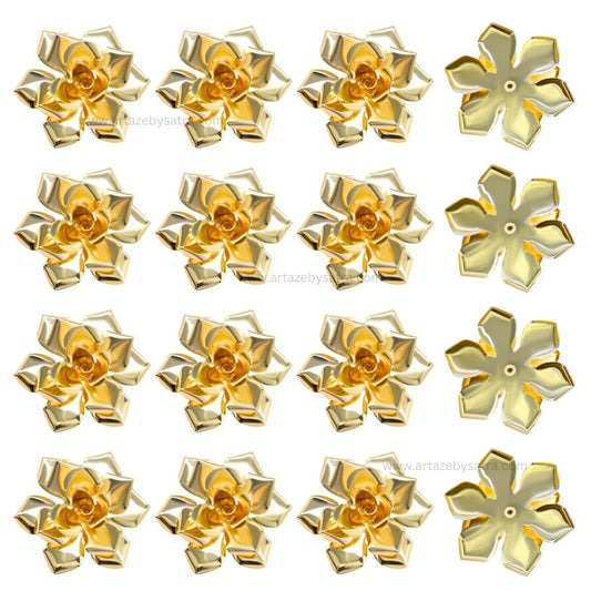 Flower Metal Art | Size : 45mm | Qty : 6pcs | MA365