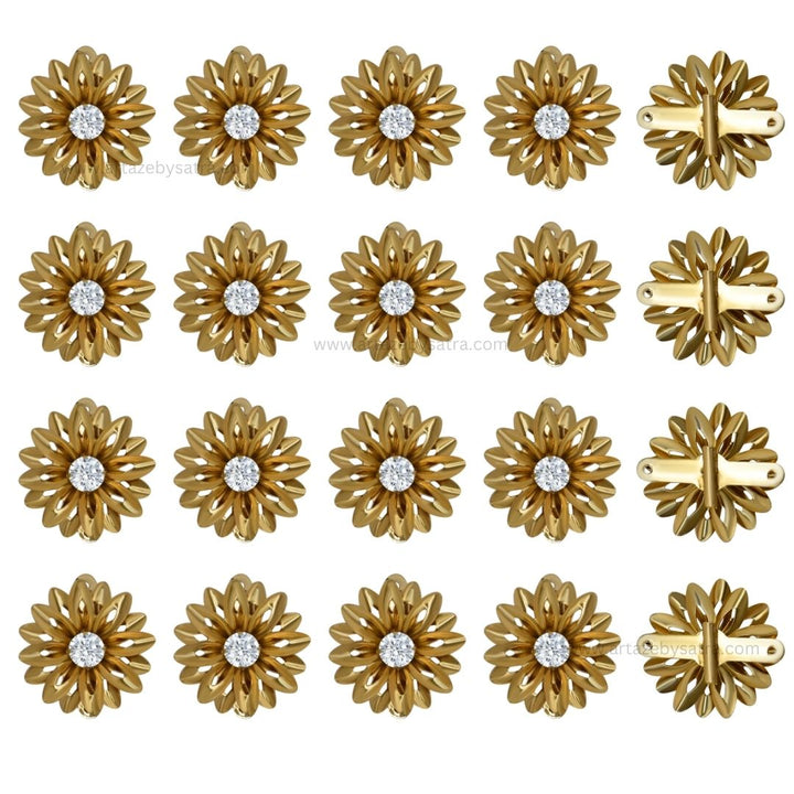 Stone Flower Metal Art | Size : 23mm | Qty : 20pcs