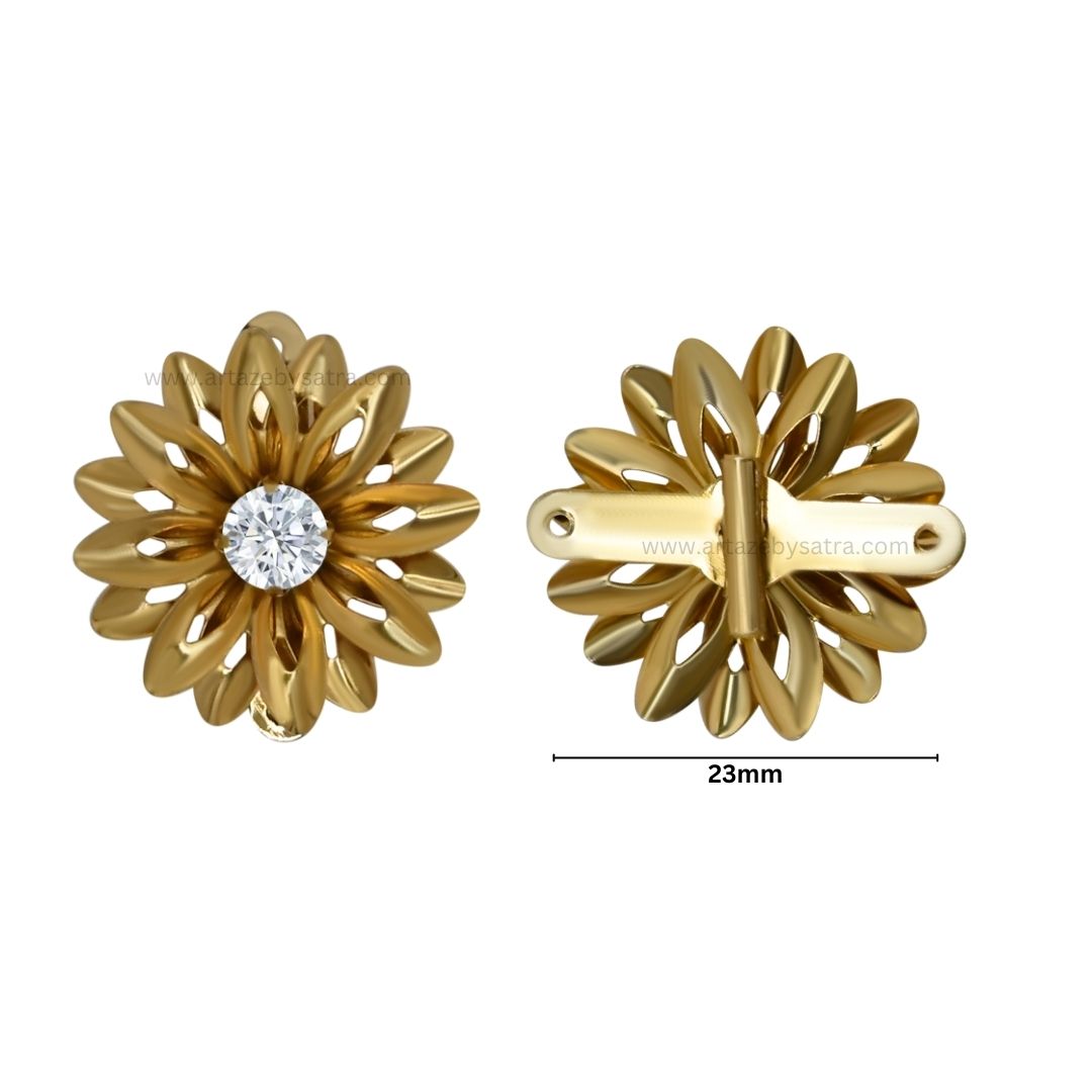 Stone Flower Metal Art | Size : 23mm | Qty : 20pcs