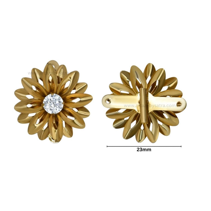 Stone Flower Metal Art | Size : 23mm | Qty : 20pcs