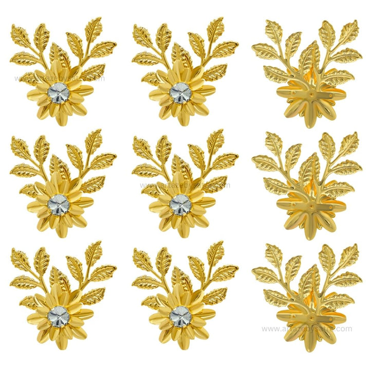 Stone Flower Metal Art | Size : 61mm | Qty : 6pcs | MA369