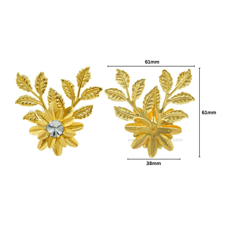 Stone Flower Metal Art | Size : 61mm | Qty : 6pcs | MA369