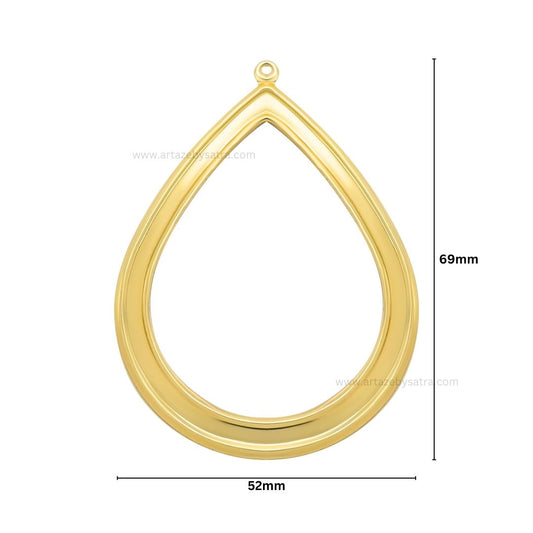 Drop Shape Metal Art Base | Size : 69mm | Qty : 100g | MA36